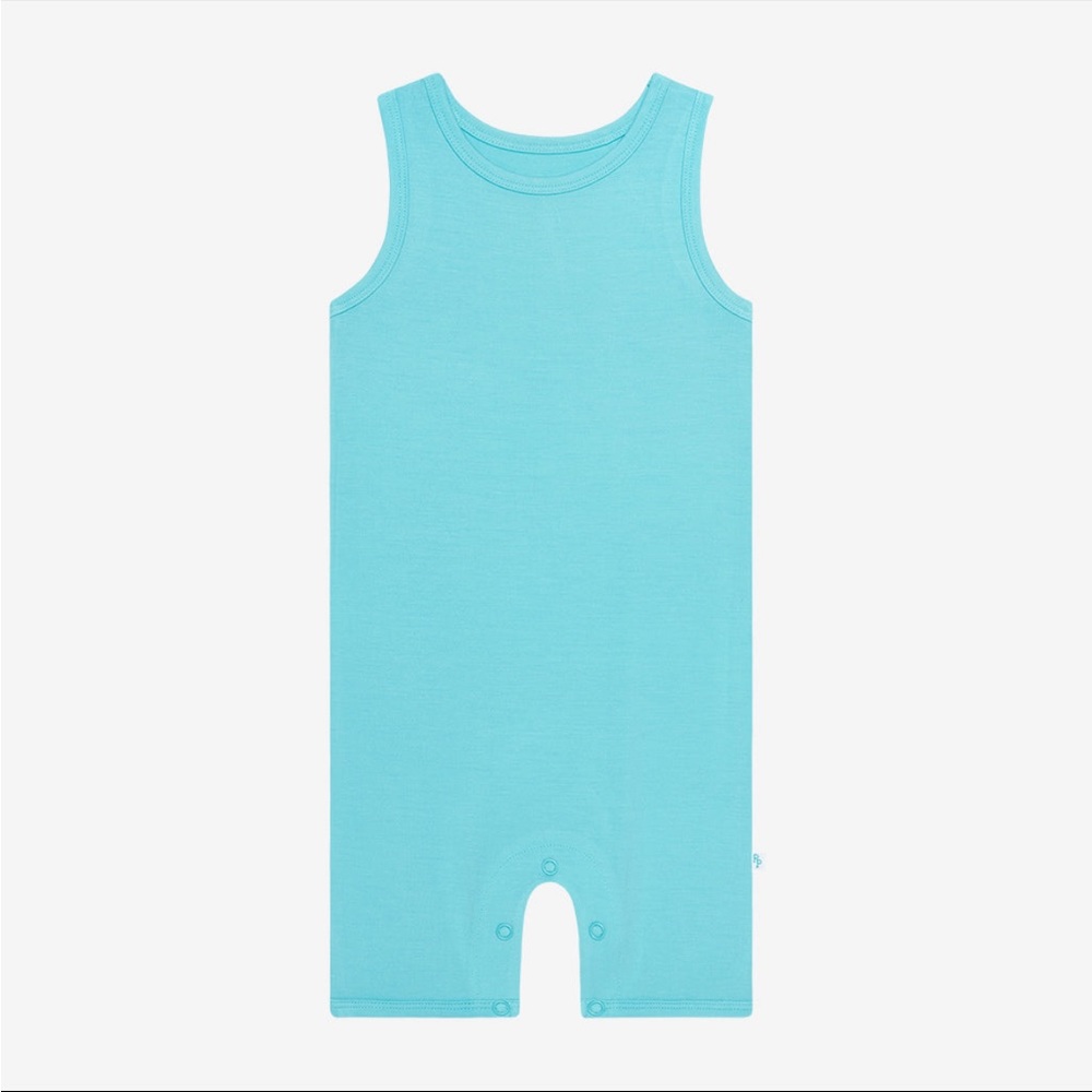 Posh Peanut Electric Blue Racerback Short Romper